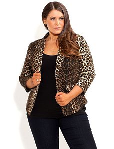 Animal Rouched Jacket by City Chic