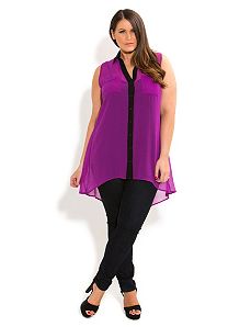 Hi Lo Color Shirt by City Chic
