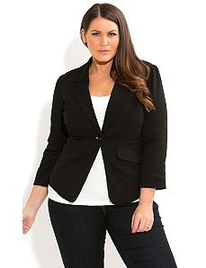 Ponte Frill Back Jacket by City Chic