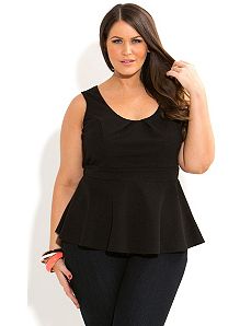 Textured Peplum Top by City Chic