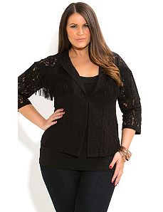 Lacey Fringe Jacket by City Chic