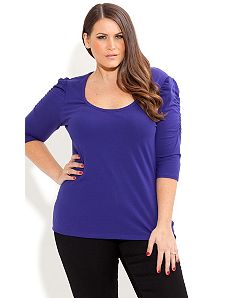 Basic Puff Sleeve Top by City Chic