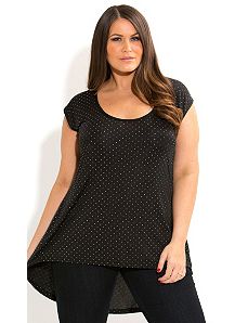 Stud Love Hi Lo Top by City Chic