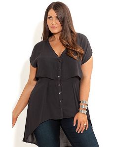 Cropped Layered Shirt by City Chic