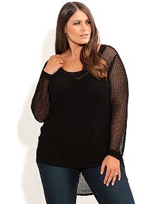 Hi Lo Crochet Jumper by City Chic