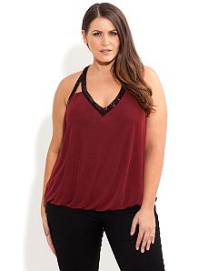 Bead Neck Bubble Top by City Chic