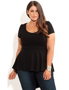 Hi Lo Peplum Top by City Chic