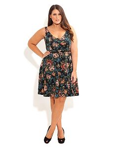Tapestry Skater Dress by City Chic
