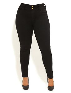 Apple Skinny Jeans Short by City Chic