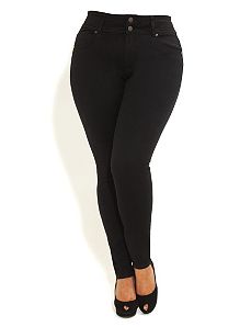 Hourglass Skinny Jeans Short by City Chic