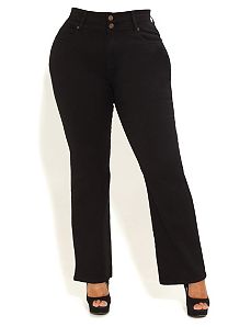 Pear Bootleg Jeans Short by City Chic