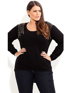 Stud Lover Sweater by City Chic