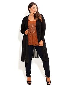 Drape Front Cardi by City Chic