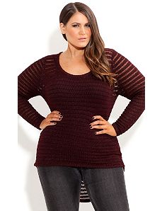 Hi Lo Crochet Sweater by City Chic