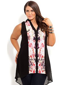 Spliced Painting Top by City Chic