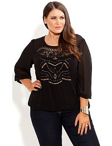 Divine Cutwork Top by City Chic