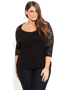 Lace Basic Top by City Chic