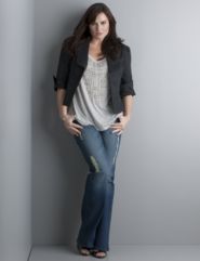 Cropped Jacket, Seven7 Deconstructed Flare Jean