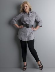 Long Boyfriend Shirt, Snap Bottom  Leggings