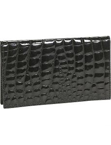 Crocodile Bidente Checkbook Cover by Budd Leather