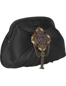 Madrid Silk Clutch With Jewelled Brooch by Inge Christopher