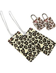 Set of 2 Leopard Locks and 2 Leopard Tags by Belle Hop