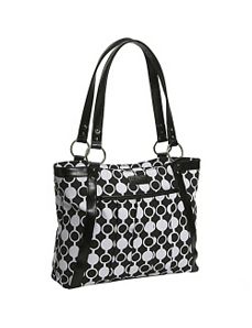 Women's Pleated Laptop Tote - Mod Circles