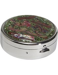 Mother of Pearl Round Pill Box by Budd Leather