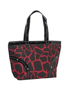 Safari Red and Black Leopard Print Tote by Earth Axxessories