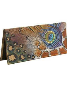 Check-book Cover: Premium Peacock Safari by Anuschka
