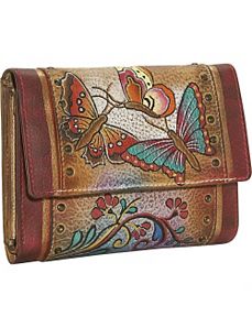 Ladies Three Fold Wallet: Henna Butterfly by Anuschka