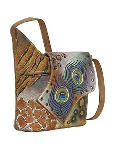 Abstract Flap Bag-Premium Peacock Safari by Anuschka