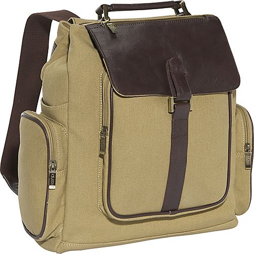 KHAKI CANVAS W/CAFE TRIM