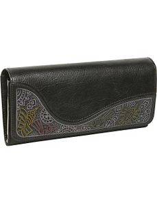Ladies Large Clutch with Embossing by Derek Alexander Leather