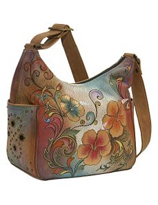 Hobo with Side Pockets: Henna Floral by Anuschka