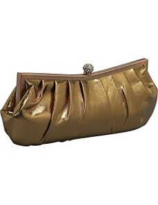 Pleated Metallic Clutch by J. Furmani