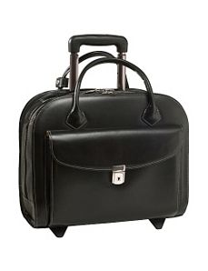 Granville Leather 15.4' Wheeled Ladies' Laptop Case by McKlein USA