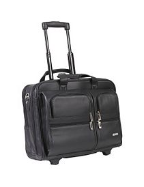Nappa Leather Rolling case w/ Large Removable Sleeve by SOLO