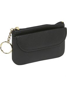 Zippered Coin Purse With Key Ring by Budd Leather