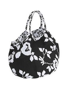 Reversible Cotton-Canvas Bi-Color Floral Bucket Tote by Echo