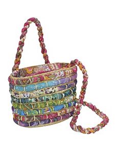 Straw Bag With Multi Fabrics by Cappelli