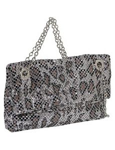 Animal Print Fold Over Metal Mesh Bag by Savanna