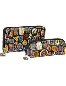 Vintage Hote Large Zip Around Wallet and Mini Cosmetic by Sydney Love