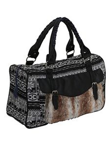 Sweater Knit Faux Fur Satchel by Ashley M