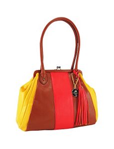 Leather N/S Kisslock Double Handle by Koret Handbags