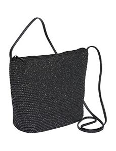 Paper straw and Mix Lurex two-tone crossbody by Magid