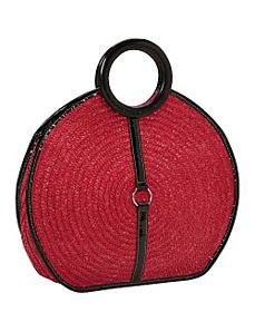 Milan Straw Top Handle Bracelet Round Bag by Magid