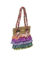 Ruffle Bag With Seagrass Trim by Cappelli
