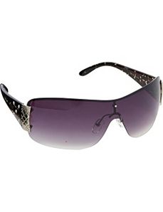 Stone Embellished Animal Print Sunglasses by Steve Madden Sunwear