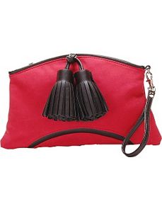 Cherry Red Faux Suede Handbag Clutch Purse by Flying Daisies